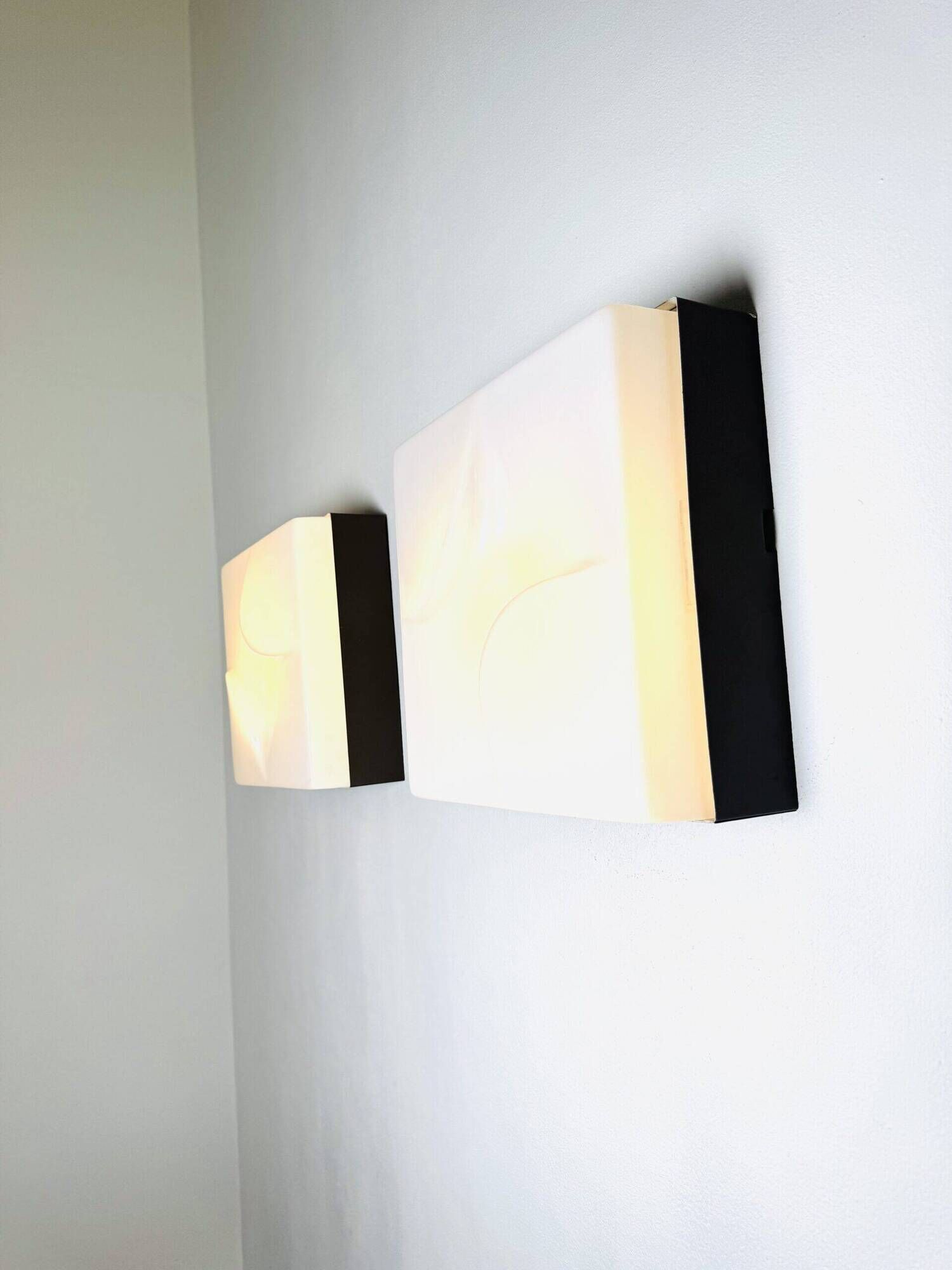 F-3071 Square Abstract Wall Lamps By Raak Amsterdam, The Netherlands 1970S