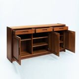 Danish teak Dyrlund credenza with visible joints, drawers and doors