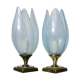 Pair of Blue Lamps edited by Rougier, France, circa 1970