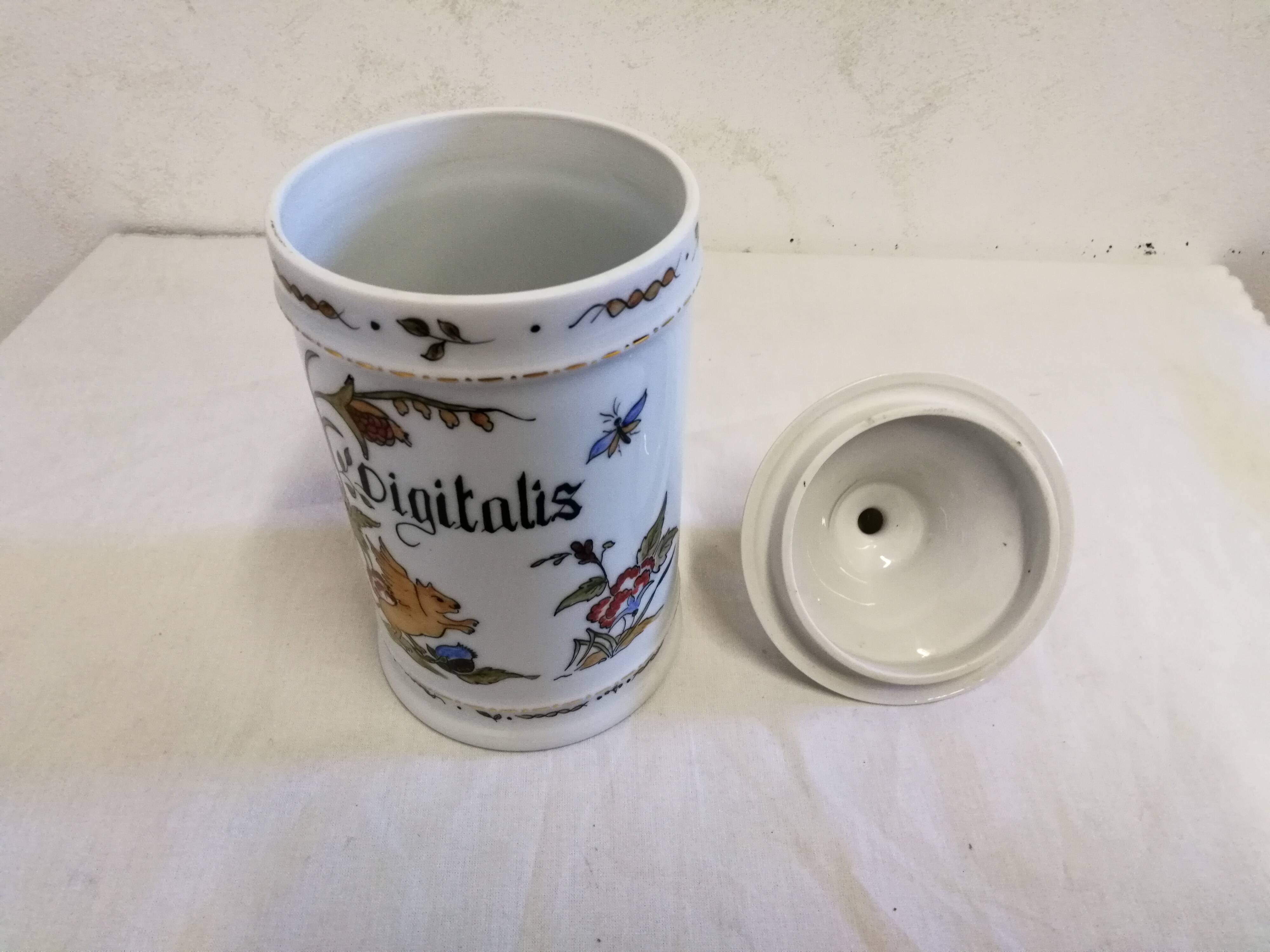 Old Digitalis Porcelain Medicine Jar