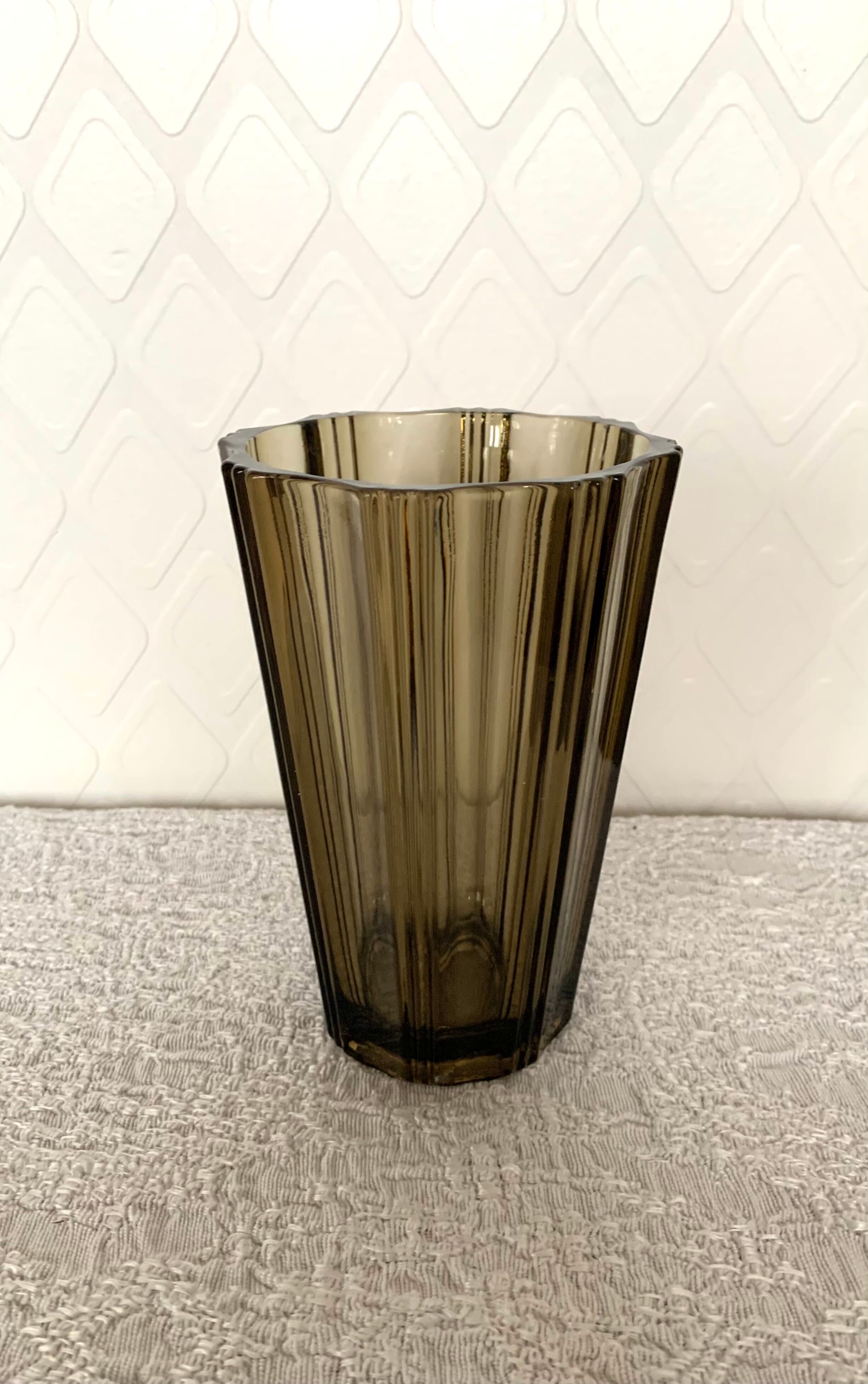 1970 smoked glass vase