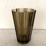 1970 smoked glass vase