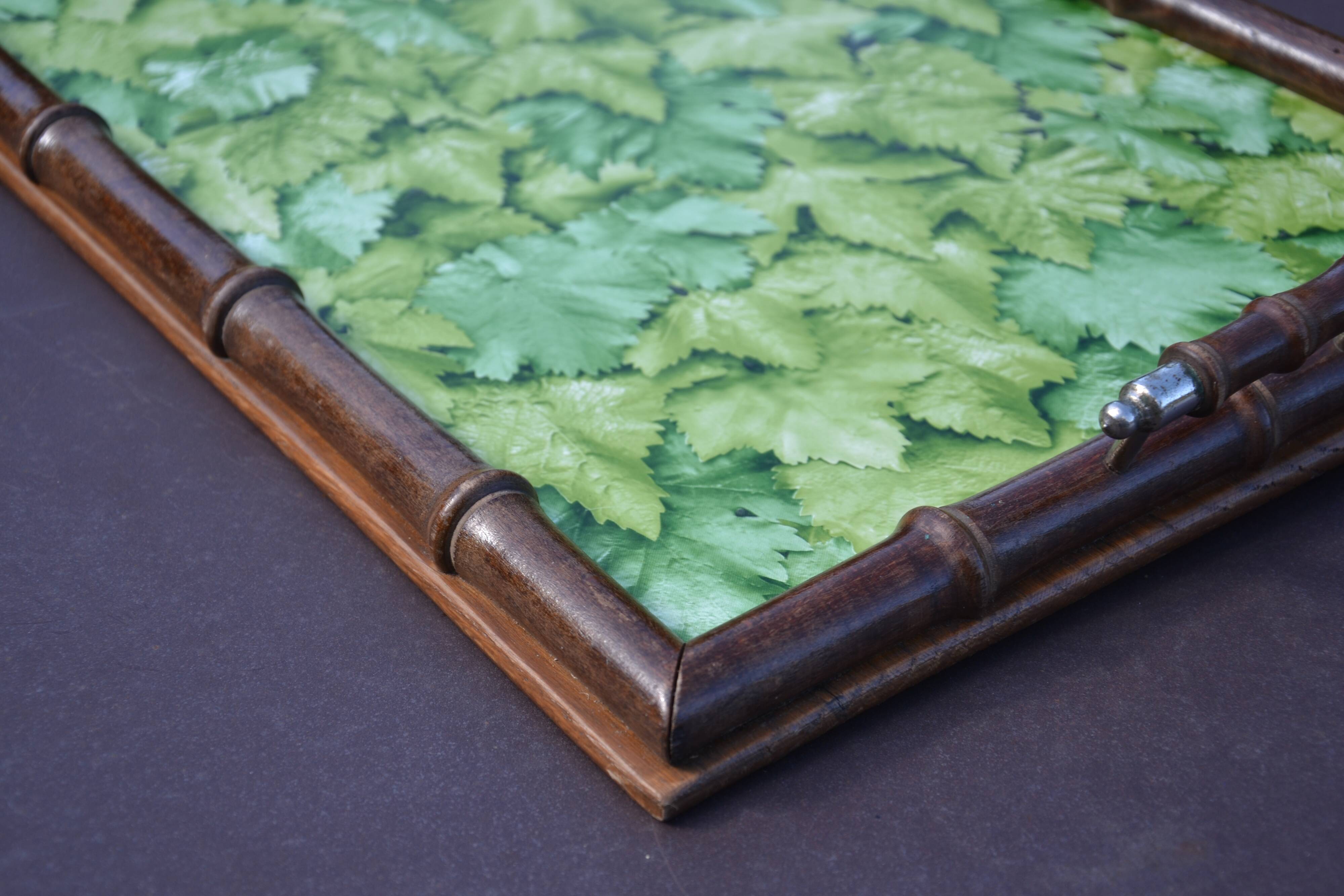 Plateau en bois imitation bambou