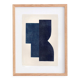 Peinture abstraite 30x40 illustration géométrique bleu foncé signée Eawy