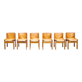 Fauteuils en hêtre et cuir by Ibisco Italie 1960