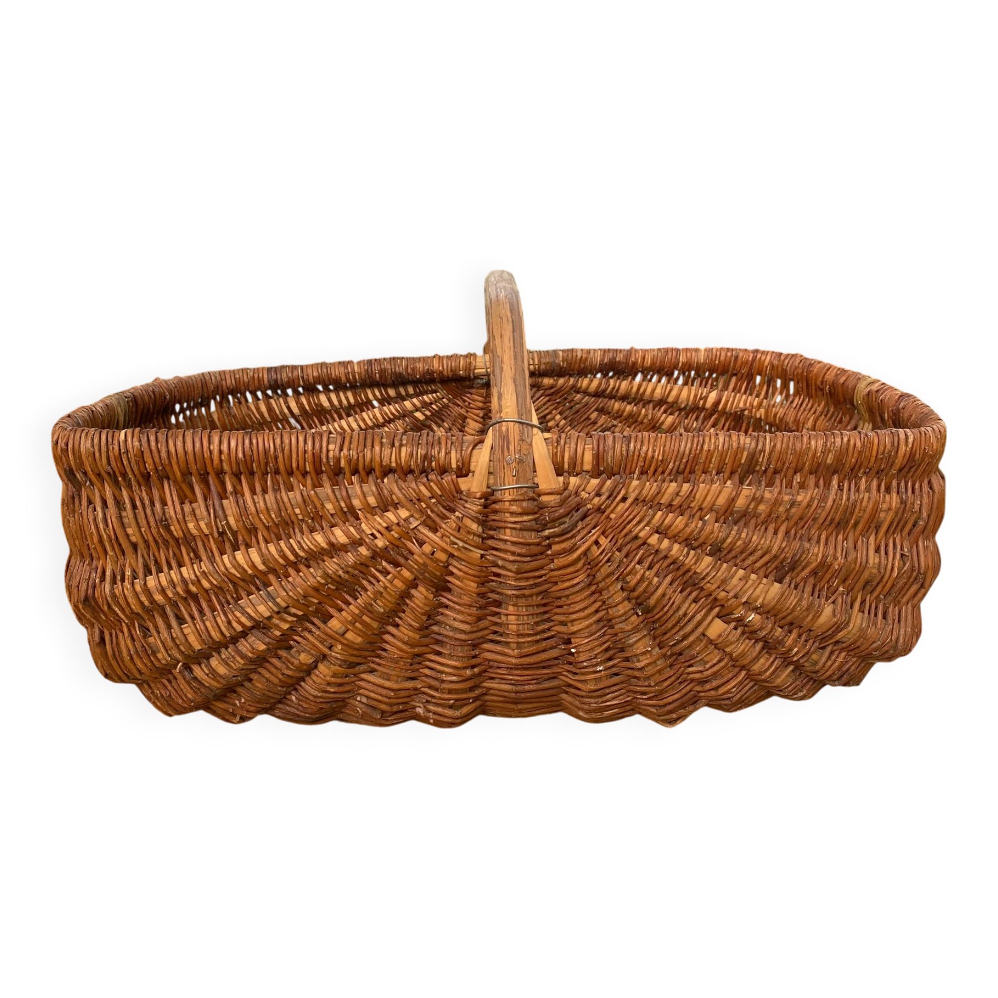 Large wicker basket with metal wire 58X36cm