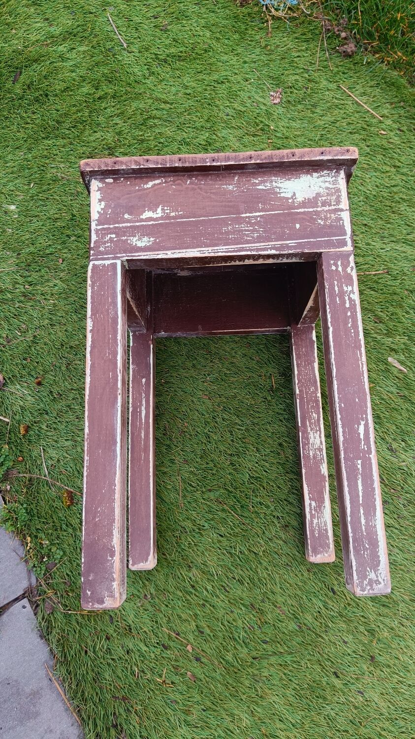 Patinated farmhouse stool