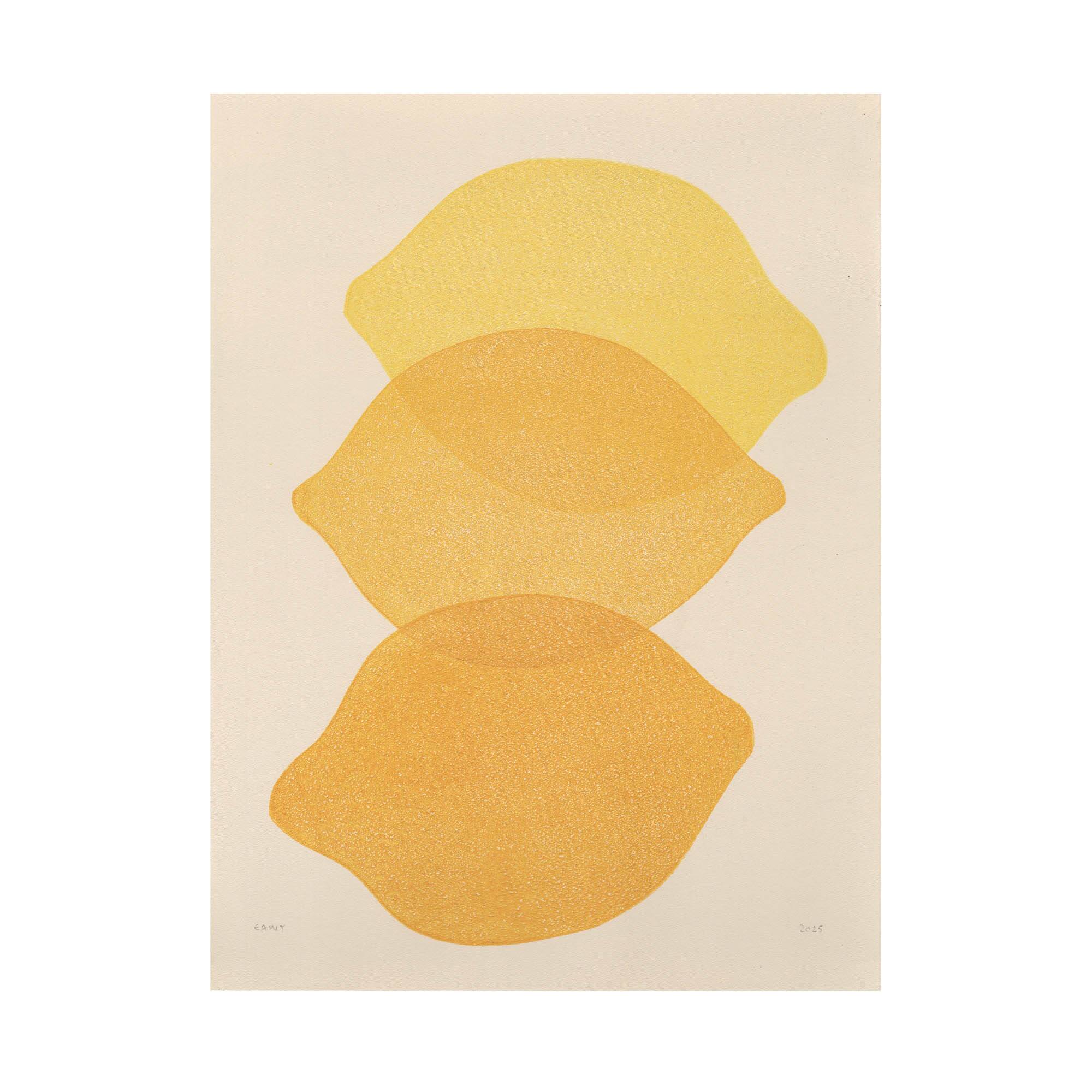 Painting on paper 30x40cm Lemon illustration painting signed Eawy