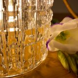 Vintage tulip lamp in molded glass