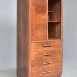 Bahut high art deco 1930 display case door shelf 4 rosewood drawers