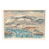Huile sur toile originale – « Paysage » par Erik Lo – Signé – Vintage