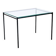 Black minimalist metal side table with glass top, 1960's
