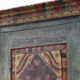 Antique Rustic Farmhouse Folk Art Painted Bridal Cabinet 1842