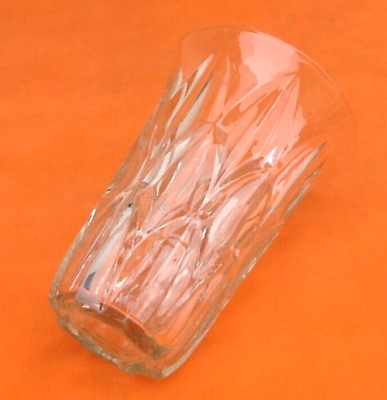 Art deco style vase transparent molded glass / geometric decoration