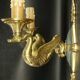 Pair of Empire style wall sconces with swans by Petitot - bronze & green patina