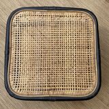 Rattan and cane ottoman or coffee table