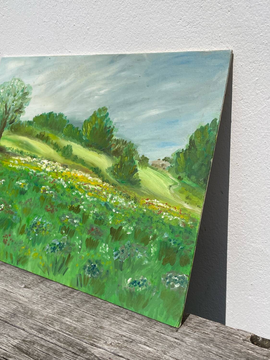 Old painting of a rural landscape