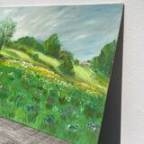 Old painting of a rural landscape
