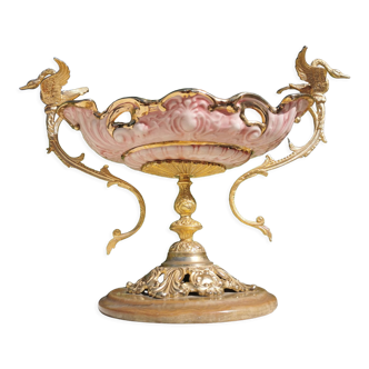 Centre de table en porcelaine et bronze