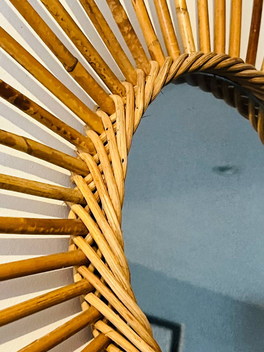 Authentic rattan sun mirror 50.60