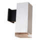 Rectangular outdoor wall light in brushed aluminum and resin