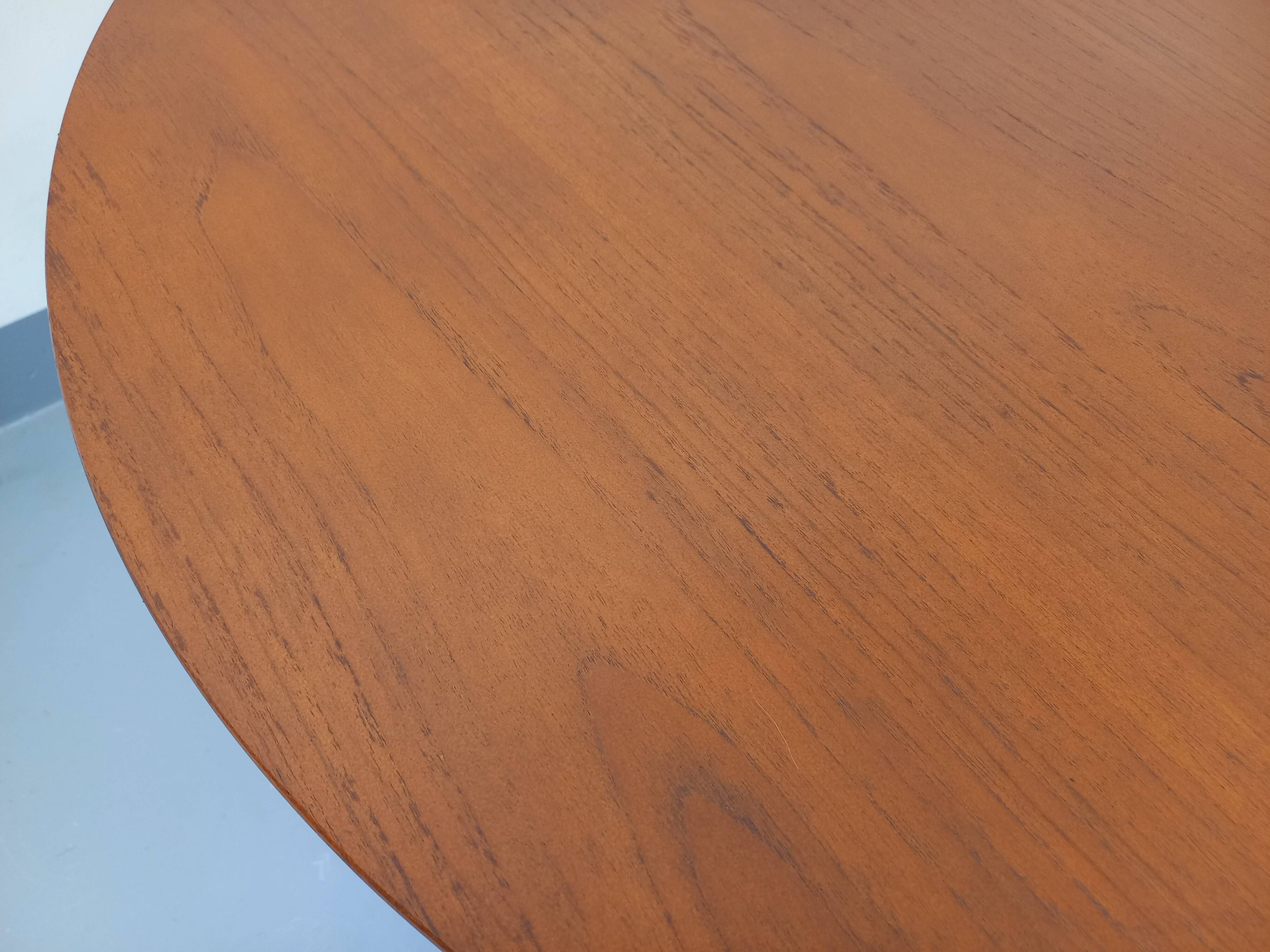 Bernhard Pedersen & Son Vintage Danish Scandinavian Round Coffee Table Teak