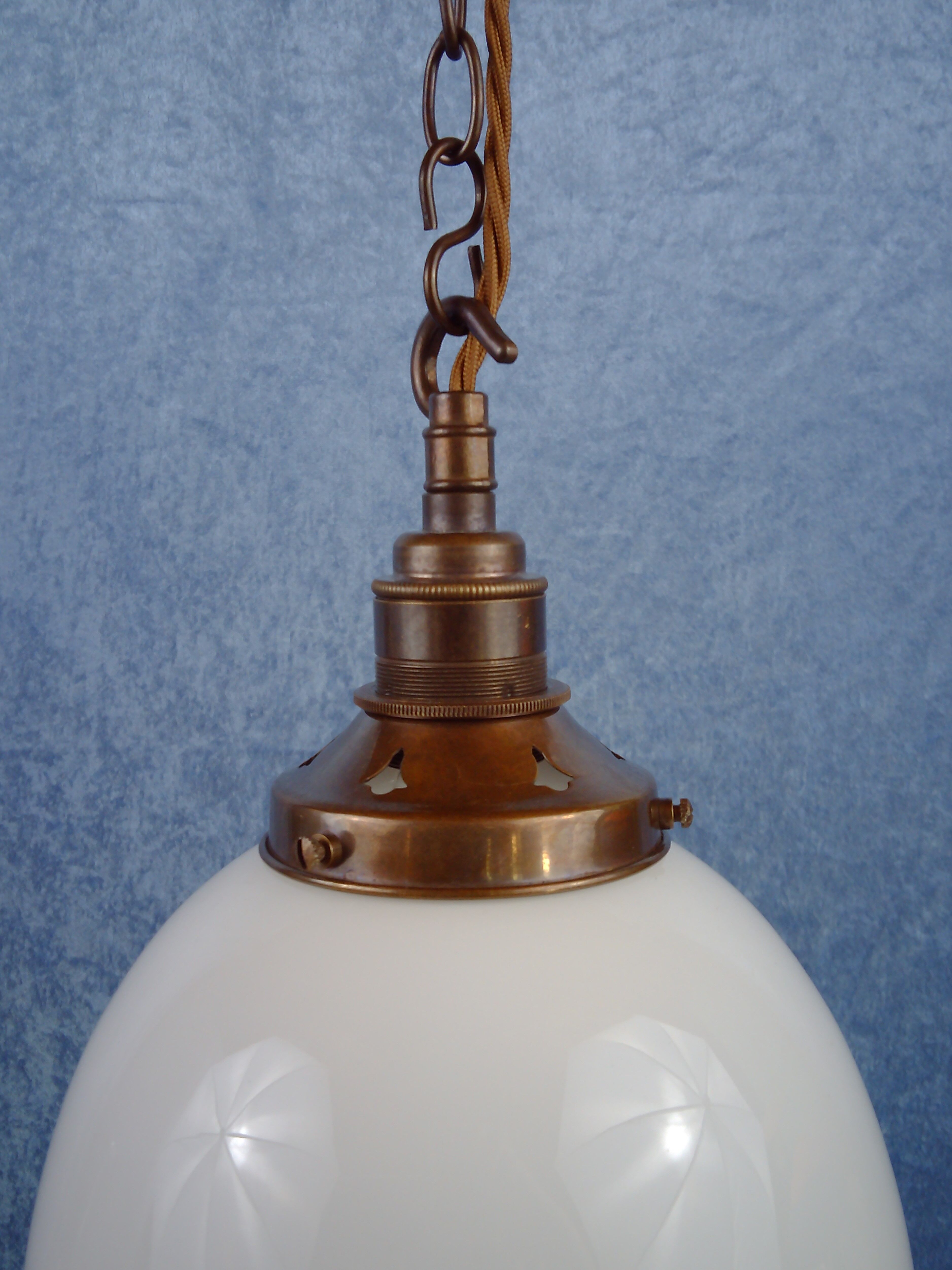 Art Deco opaline hanging lamp