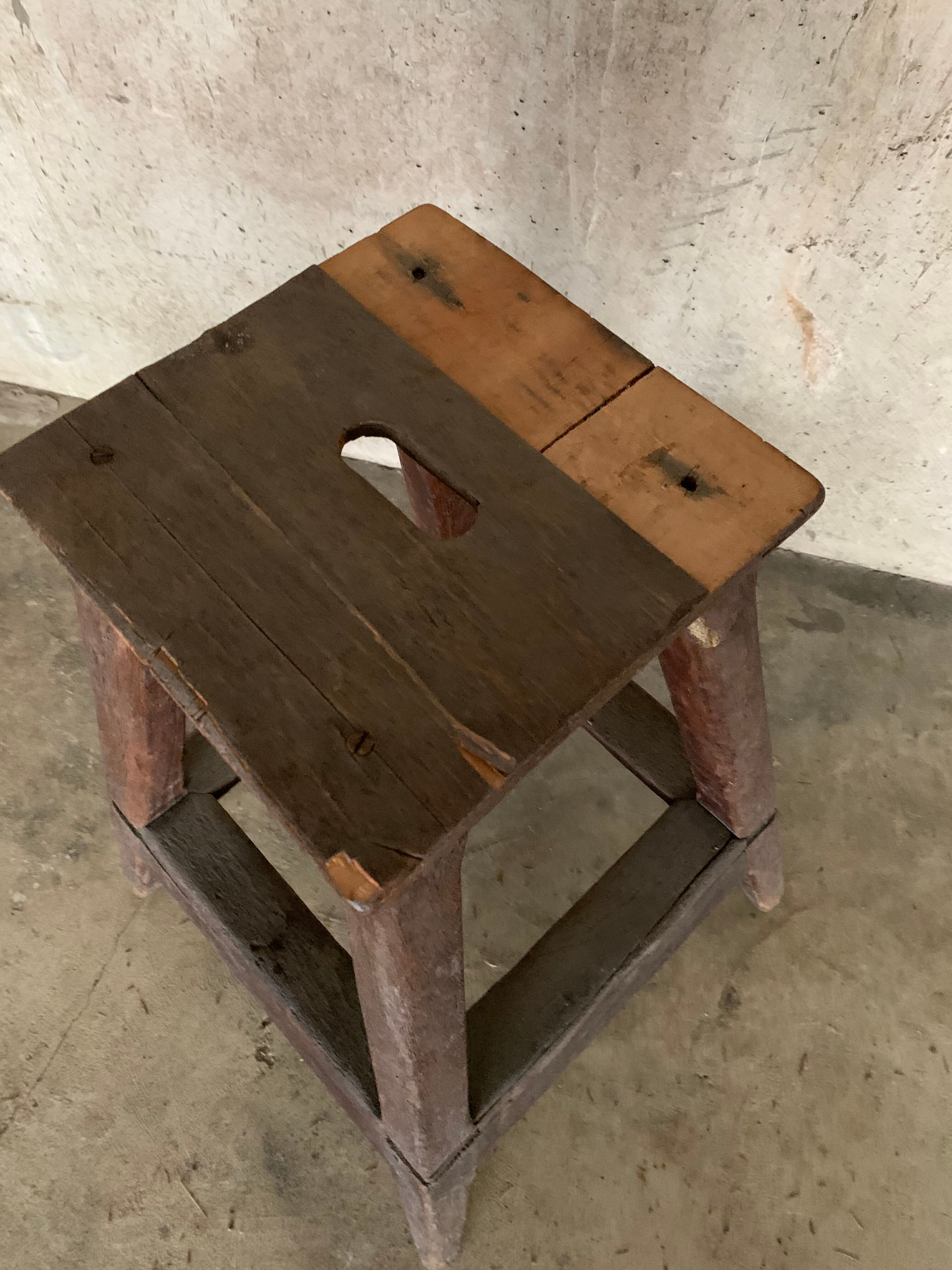 Raw wood stool