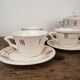 5 tasses et soucoupes et sucrier - Moulin des Loups, modèle Richelieu
