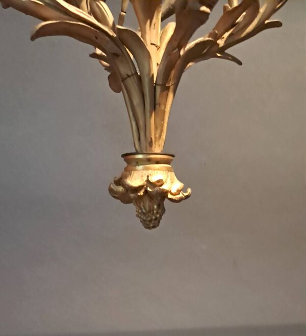 Lustre en bronze doré à 4 branches néoclassique, Circa 1940/1950.