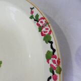 Hollow round dish from Longwy, Aubépine model