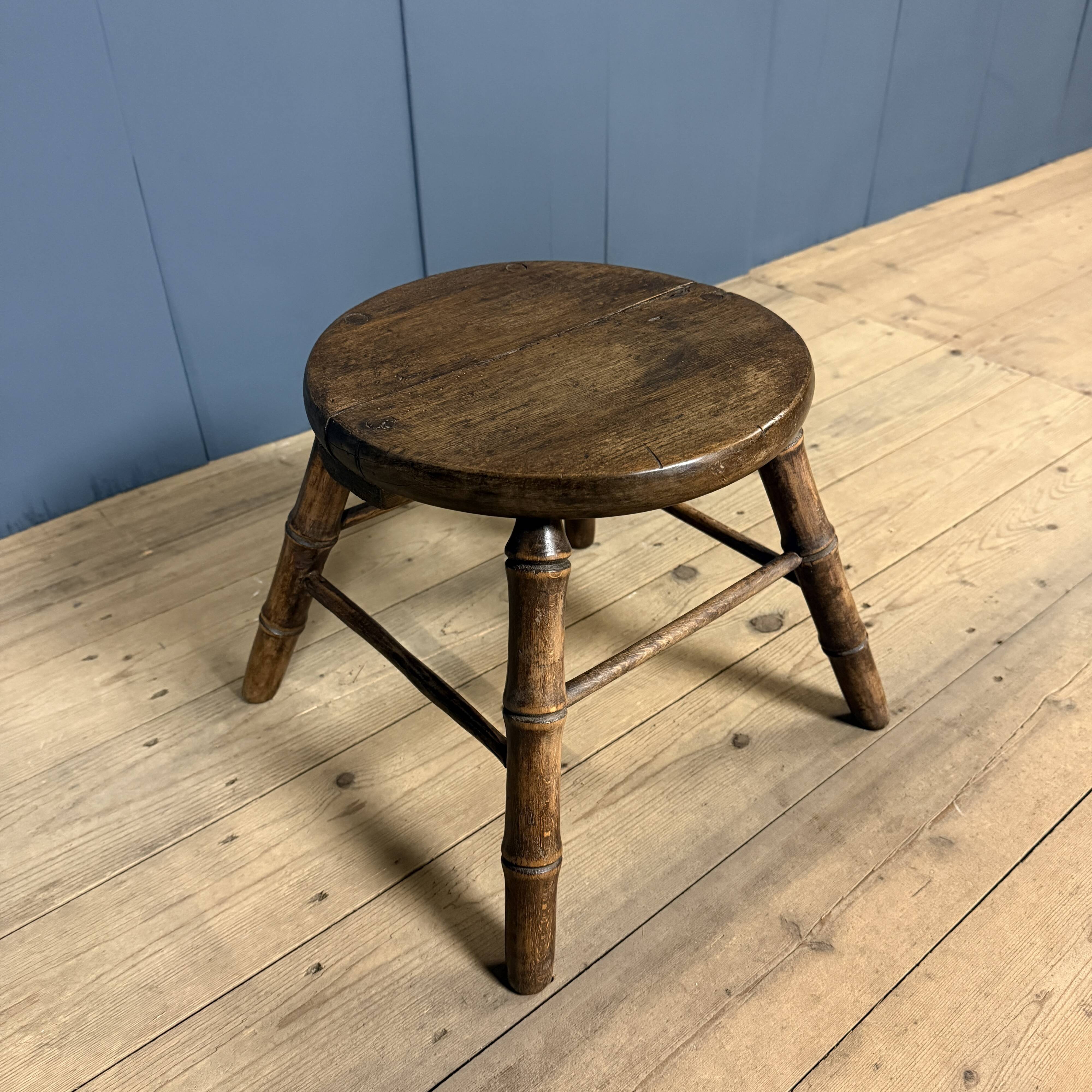 Faux bamboo stool made of beech wood