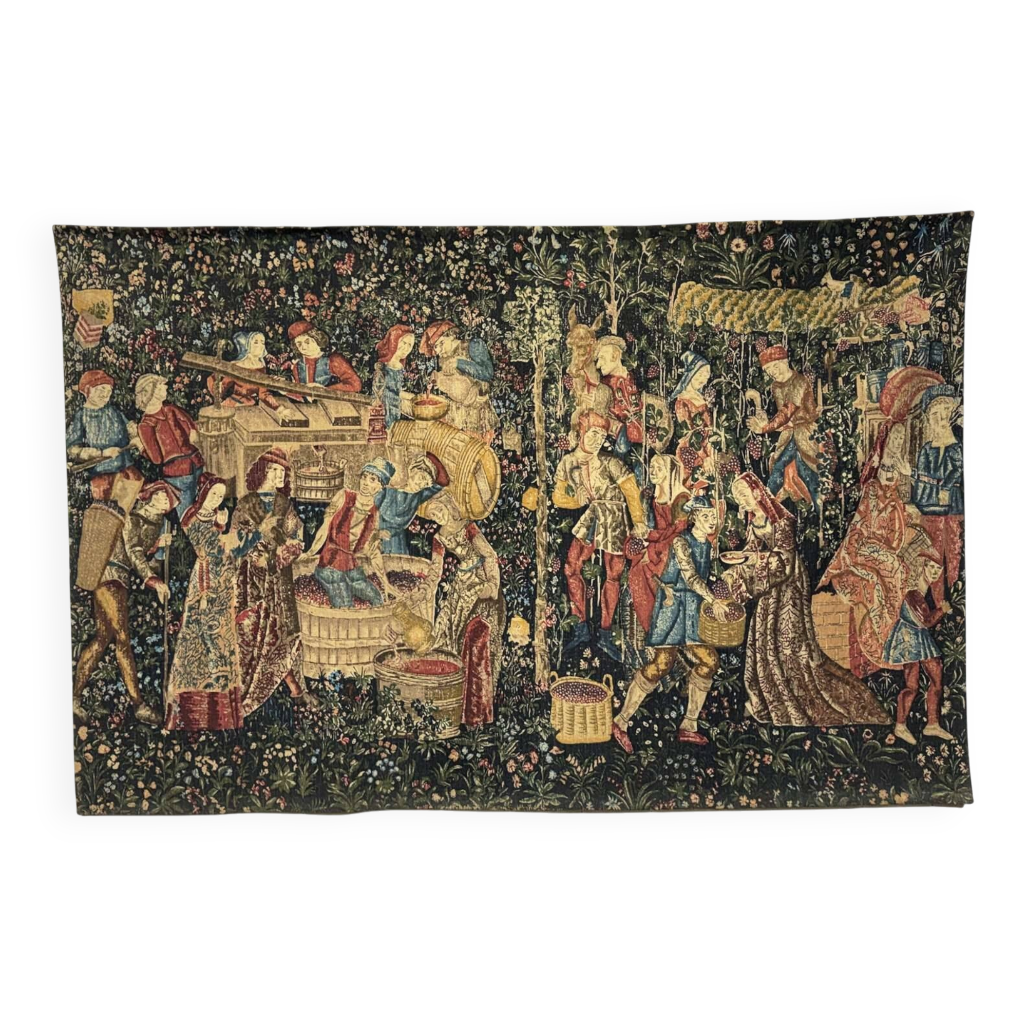 1970s wall tapestry - The Grape Harvest - JP Gobelin Panels