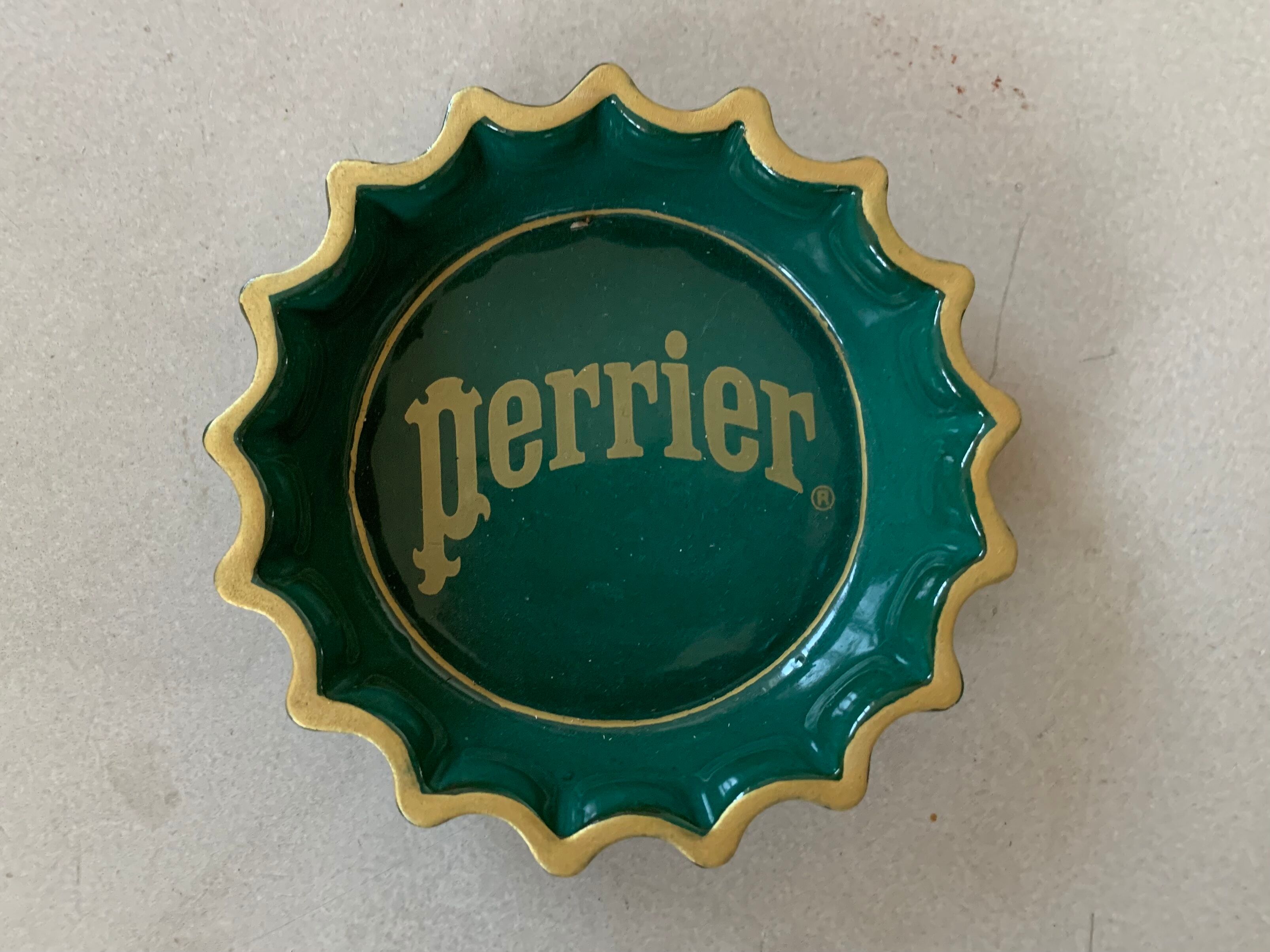 Vintage ceramic Perrier ashtray