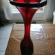 Vintage tulip vase dark red glass
