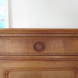 Old - Beautiful solid oak sideboard - 2 doors - 2 drawers in golden oak color