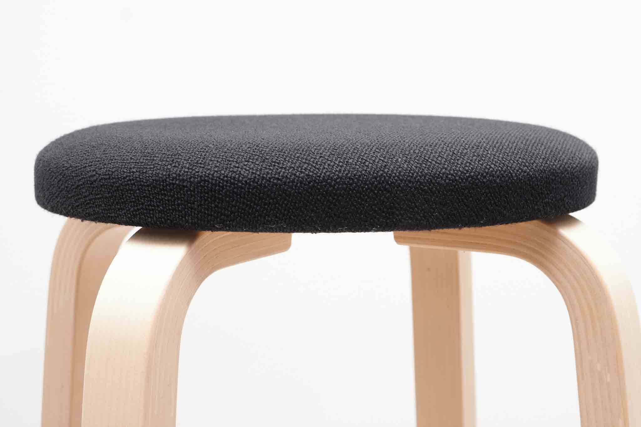 Alvar Aalto 64 stool in black and birch for Artek