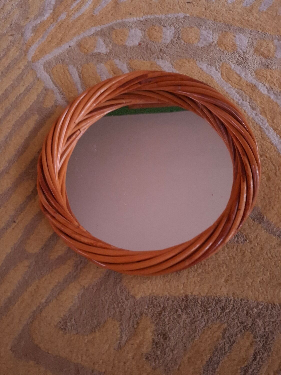 Vintage rattan mirror