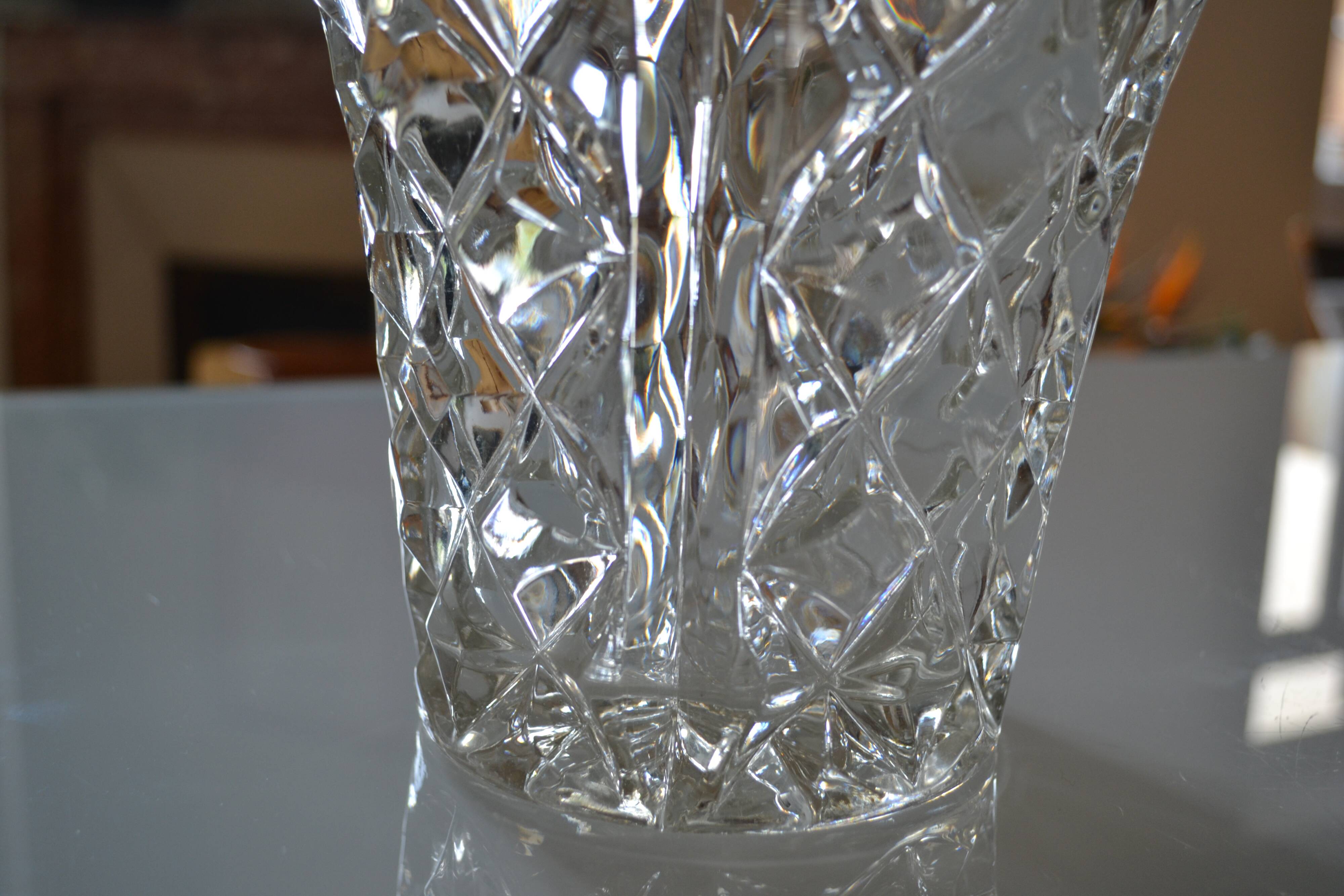 Vase vintage crystal mold czechoslovakia years 50