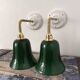 Paire d’appliques murales en opaline verte