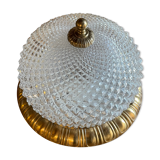Vintage glass and brass ceiling lamp