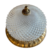 Vintage glass and brass ceiling lamp