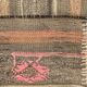 3x12 Brown Mustard Turkish Kilim Runner Rug 101x353Cm