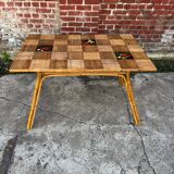 Vallauris rattan kitchen table with tiles