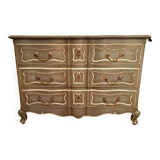 Louis XV style crossbow chest of drawers with patina