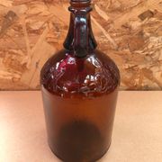 Ancienne Bouteille Dame Jeanne CLOROX Verre Marron Vintage #A941