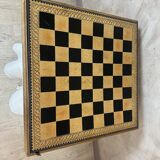 Leather and metal chess set