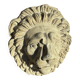 Off-white plaster lion head relief on natural wood panel — Walter De Buck, classical decorative sculpture