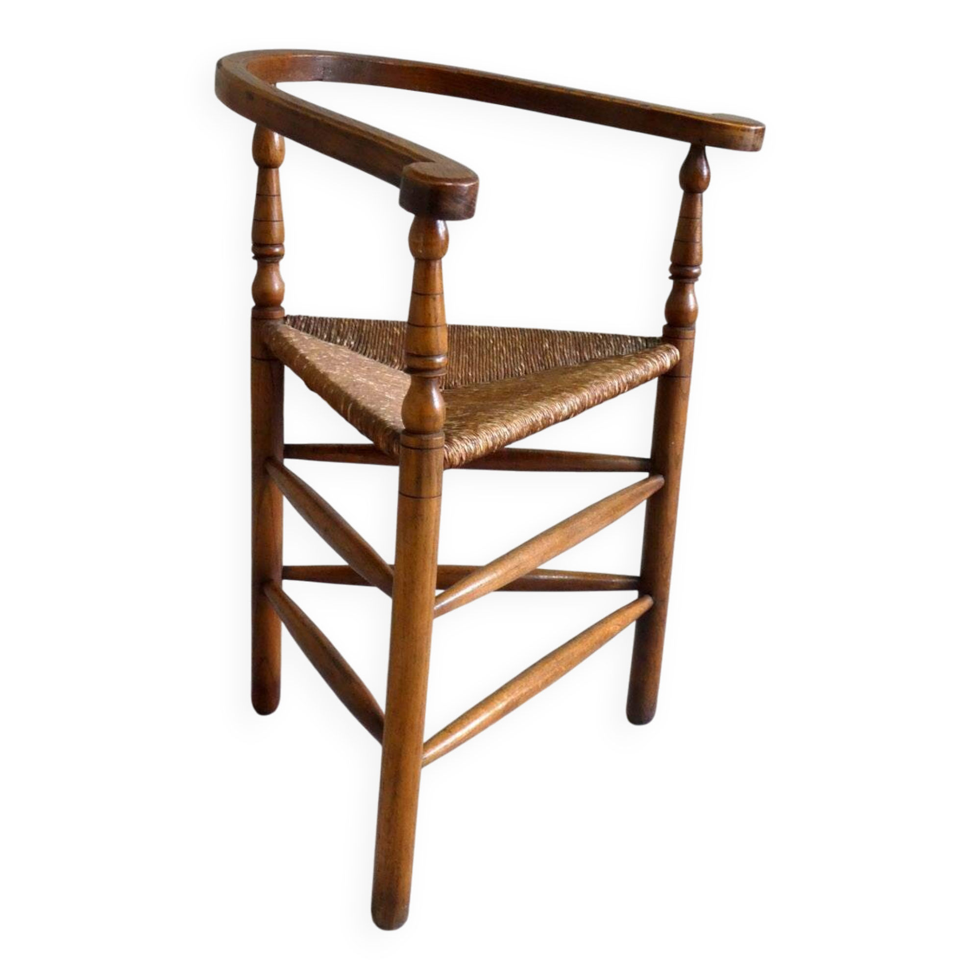 Oak & straw armchair, 1950