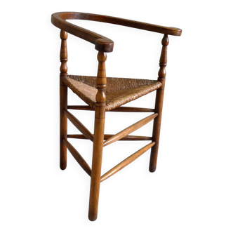 Fauteuil en chêne & paille, 1950